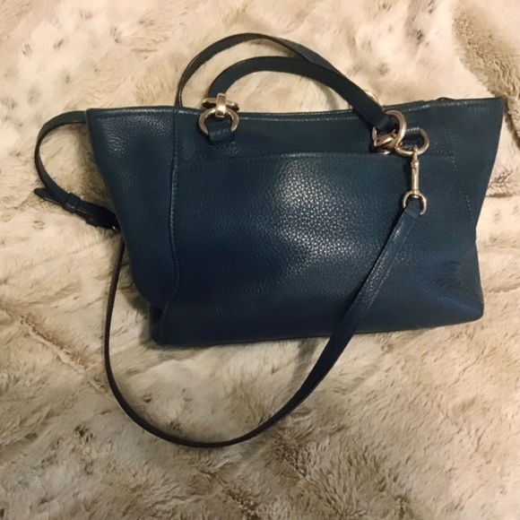 Coach Handbag Blue with Gold Hardware - Picture 2 of 6